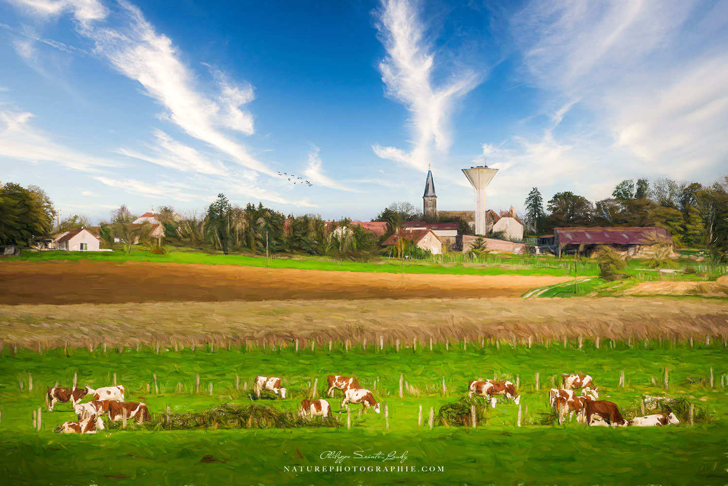 Paysage de campagne en paintographie